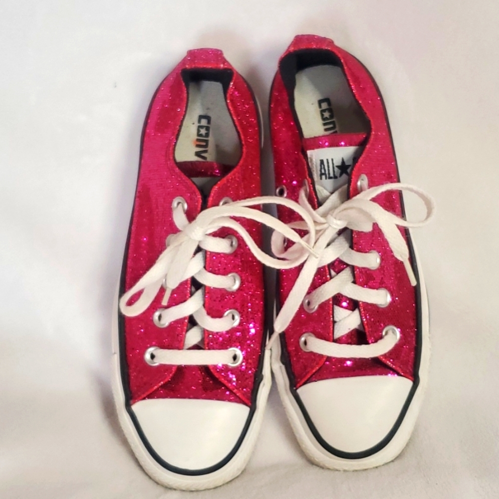 Pink Glittered Converse